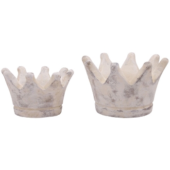 Krone Valo, creme, Zement, 10,5x10,5x7,5 cm