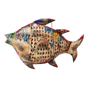 Fisch Kanu, Metall, 80x14x50 cm