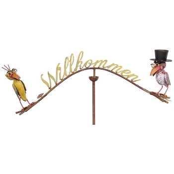 WindSpiel Willkommen ArtFerro, Metall, 49x14x120 cm