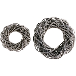 Kranz Willow, grau, Rattan, 25x25x8 cm