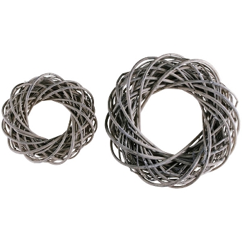 Kranz Willow, grau, Rattan, 15x15x3,5 cm