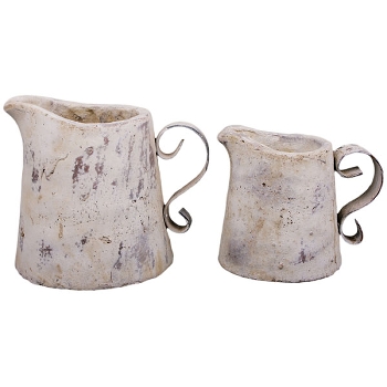 Kanne Valo, creme, Terrakotta, 18,5x14x15,5 cm