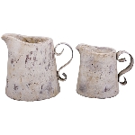Kanne Valo, creme, Terrakotta, 23x18,5x19,5 cm