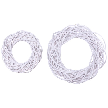 Kranz Willow, weiß, Rattan, 25x25x8 cm