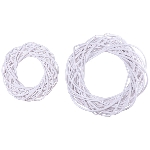 Kranz Willow, weiß, Rattan, 25x25x8 cm