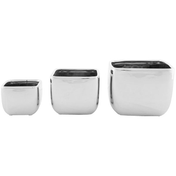 Topf ArgenT, silber, Keramik, 14x14x11 cm