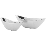 Schale ArgenT, silber, Keramik, 27x9,5x10 cm