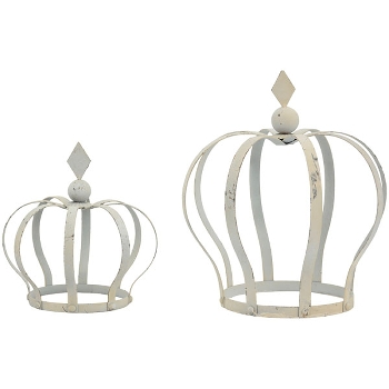 Krone ClairBlanc, creme, Metall, 18x27x30 cm