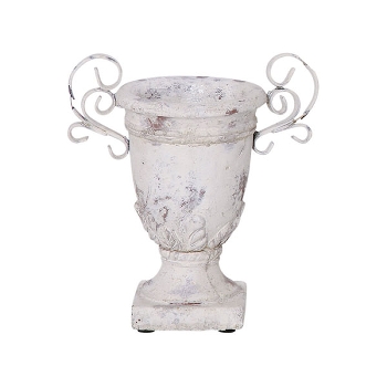 Pokal Valo, creme/weiß, Terracotta, 18x13x22 cm