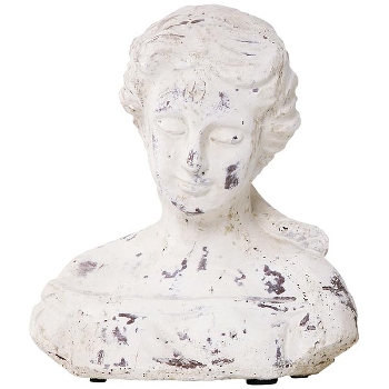 FrauenBüste Valo, creme/weiß, Keramik, 21x14x24,5 cm