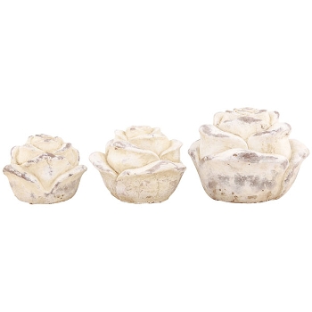 Rose Valo, creme, Zement, 19,5x19,5x14,5 cm