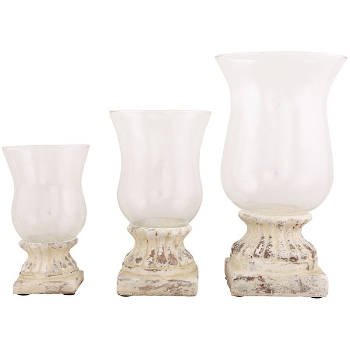 WindLicht Valo, creme, Zement, 11,5x11,5x19,5 cm