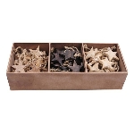 Box mit SternHängern Dost, natur, Holz, 35x13x9 cm