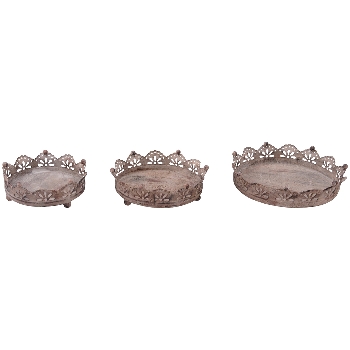 KronenTablettSet/3 ArtFerro, Metall, 18x18x6,5 cm,