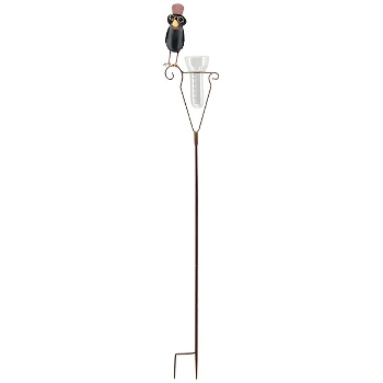 RegenMesser Rabe ArtFerro, Metall, 21,5x9x152,5 cm