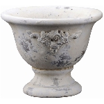 Pokal Valo, creme/weiß, Cement, 16,5x16,5x14 cm