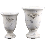 Pokal Valo, creme, Zement, 20,5x20,5x27 cm
