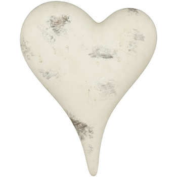 Herz Valo, creme/weiß, Terracotta, 13x11x5,5 cm