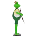 Frosch Gärtner Kanu, Metall, 15x15x45 cm