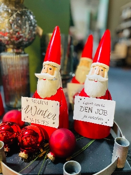 ZaunHocker Santa Kanu, rot, Metall, 10x12x28 cm