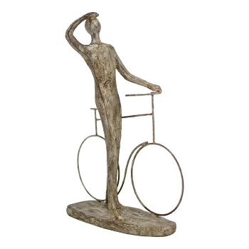FahrradFahrer Hilda, PolyResin, 25x11,5x32,5 cm
