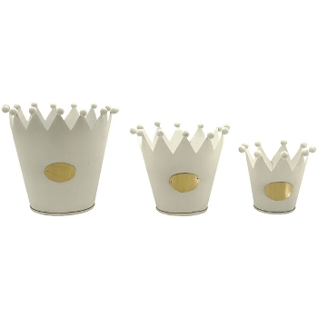 Krone ClairBlanc, weiß, Metall, 13x13x11 cm