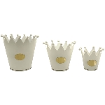 Krone ClairBlanc, weiß, Metall, 13x13x11 cm