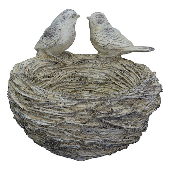 VogelNest Valo, creme, Polyresin, 18x18x14,5 cm