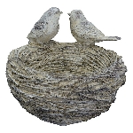 VogelNest Valo, creme/weiß, Polyresin, 18x18x14,5 cm