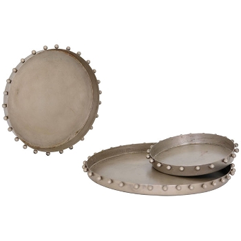 Tablett Iride, silber, Metall, 20x20x1,5 cm