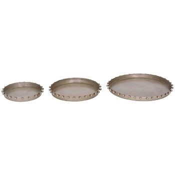 Tablett Iride, silber, Metall, 20x20x1,5 cm