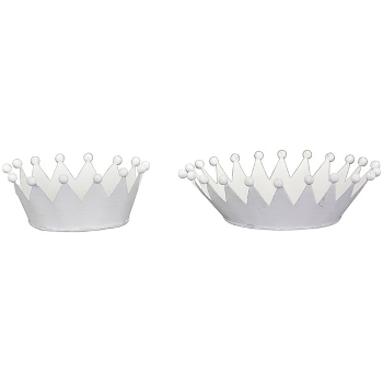 Krone ClairBlanc, weiß, Metall, 20x20x6 cm