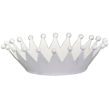 Krone ClairBlanc, weiß, Metall, 20x20x6 cm
