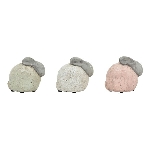 Hase Marta, Keramik, grün/weiß/pink, 16x11x14,5 cm