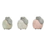 Hase Marta, rosa/mint/weiß, Keramik, 16x11x14,5 cm