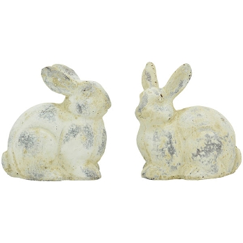 Hase Valo, creme/weiß, Zement, 11x8x12 cm