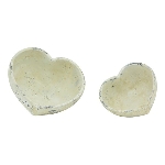 HerzTopfSet/2 Valo, creme, Zement, 14,5x14,5x7 cm,