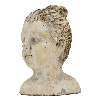 FrauenBüste Valo, creme, Zement, 13,5x12x21 cm