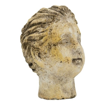 FrauenBüste Valo, creme, Zement, 12x10,5x15 cm