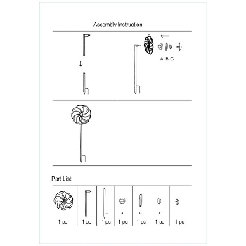 WindRad ArtFerro, Metall, 39,5x11,5x168 cm