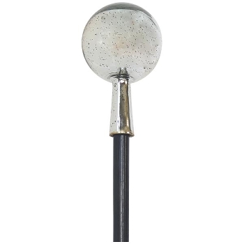 RosenKugel mit HolzStab Vitreous, silber, Glas, 15x15x135 cm