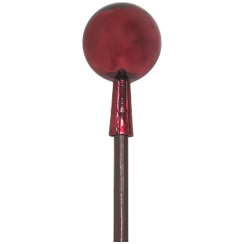 RosenKugel mit HolzStab Vitreous, rot, Glas, 15x15x135 cm