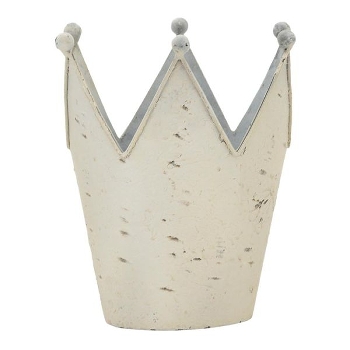 Krone ClairBlanc, weiß, Metall, 16x14x18 cm