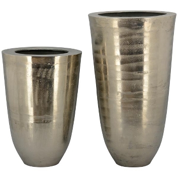 Vase GROS, silber, Aluminium, 35x35x60 cm