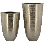 Vase GROS, silber, Aluminium, 35x35x60 cm