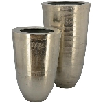 Vase GROS, silber, Aluminium, 35x35x60 cm