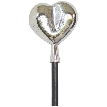 Herz mit Stab Vitreous, silber, Glas/Holz, 20x6,5x159 cm