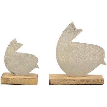 Vogel Puri, Holz/Aluminium, 11x4,5x12 cm