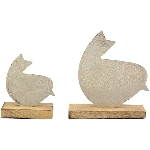 Vogel Puri, Holz/Aluminium, 11x4,5x12 cm