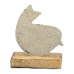 Vogel Puri, Holz/Aluminium, 11x4,5x12 cm